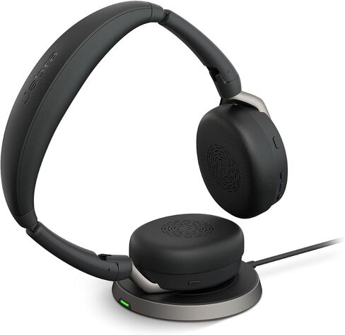 Jabra Evolve2 65 Flex Wireless Stereo Headset - Bluetooth, Noise-Cancelling ClearVoice Technology & Hybrid ANC - Works with All Leading UC Platforms Such As Zoom & Google Meet - Black in Saudi Arabia