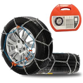 Snow Chains for Car,SUV,Truck and Pickup,Universal Emergency Tire chains,Compatible with Tire Width 205 215 225 235 245 255 265 275 MM - Set of 2