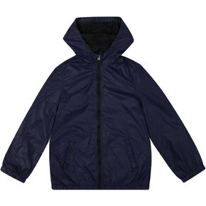 SNOW DREAMS Boys Waterproof Rain Jacket Windbreaker Lightweight Coat Kids Raincoat Outerwear Navy Size 8