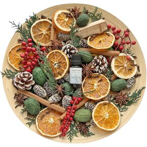 Christmas Potpourri, Christmas Vase Filler with Cinnamon Sticks, Star Anise, Cloves, Dried Orange Slices, Pine Cones, Decorative Xmas Potpourri Bowl Filler Decor for Fall Winter Holiday Home Fragrance