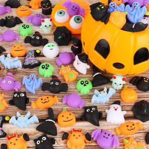 24 PCS Halloween Mochi Squishy Toys，Mini Fidget Toys Bulk for Kids, Party Favors Supplies, Halloween Treat Goody Bags Filler, Halloween Toys Decorations Stress Relief Toys
