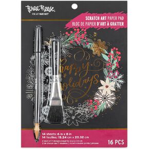 وسادة ورقية للخدش - عطلة آرت ديكو - 14 صفحة 6 × 8، تكشف عن 7 تصميمات للعطلات الموسمية والاحتفالية، بوبس معدني، مجموعة حرفية للبالغين in Kuwait