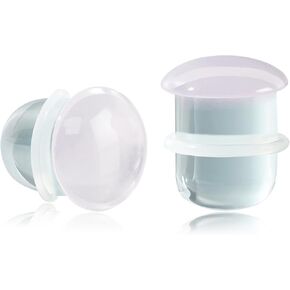Ear Gauges Ear Plugs Glass Ear Tapers Ear Plugs Expander Stretcher Hanger Ear Gauges Earrings Stretching Tunnels Mushroom Body Piercing Jewelry for Women Men 4G-5/8 5MM-16MM