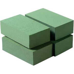 Fessary Floral Foam Blocks 5.5x3.1x1.7 Inch Dried and Wet Flower Foam for Floral Arrangement Supplies,Green Foam Bricks Floral for DIY Crafts Weddings 4 Pack