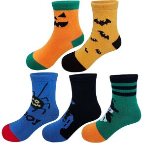 5 Packs Halloween Socks for Boys Girls,Novelty Holiday Sock Funny Crew Socks Spooky Halloween Gifts Easter Carnival