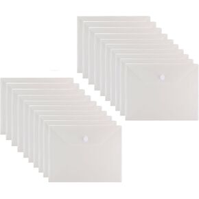 11 x 14 Large Clear Plastic Envelopes Document File Storage Holder 20 Pack Hook Loop Closure