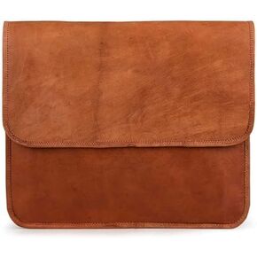 Amazing Leather Messenger Half Flap Bag, 11x15 Inch, Tan Brown