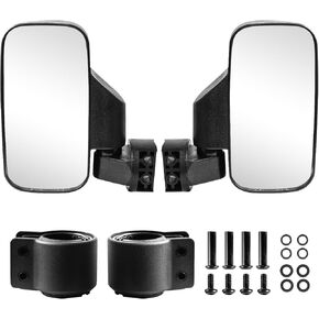 UTV Side Mirrors UTV Mirrors for UTV Polaris RZR Kawasaki Teryx Mule Pioneer Yamaha Rhino YXZ with 1.7" -2" Roll Bar Cage and 360 Degree Adjustable Mirrors