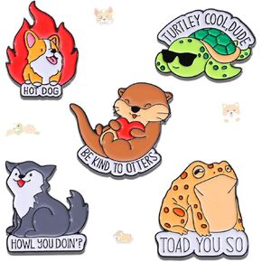 Cute Animal Enamel Brooch Lapel Pin Cartoon Brooch Enamel Badge Cool Pin Pins Suitable For Bags Clothes Hats Decoration Party Women'S Gift