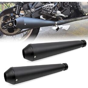 Sporacingrts 2PCS Stainless Steel Motorcycle Muffler Silencer Pipe Pipe 1.5-2" Inlet Motorcycle Muffler With Moveable DB Killer for Dirt Bike Street Bike Scooter（Silver)