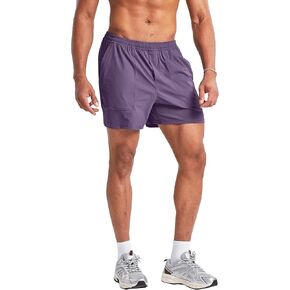 Ouber Men's Athletic Running Shorts Quick Dry Workout Shorts 5" Gym Shorts with Zip Pockets