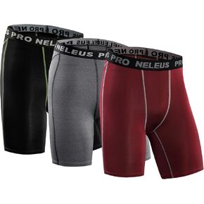 NELEUS Men's Spandex Compression Shorts Athletic Workout Running Performance Baselayer