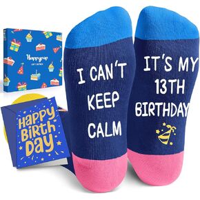 HAPPYPOP 13th Birthday Gifts Ideas - Socks for 13 Year Old Official Teenagers, 13th Birthday Gifts Presents for Boys Girls Age 13