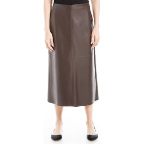 Max Studio Women's High Waist Faux Leather A-Line Midi Skirt, for Office & Work