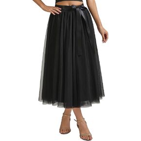A line Tea Length Tulle Skirt for Party Prom Casual Wear