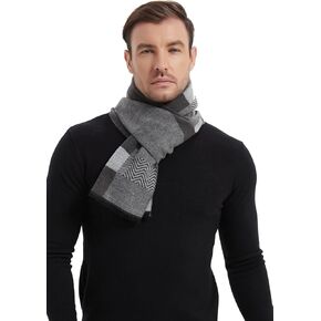 EP Mode Men’s Wool Blend Scarf for Winter, Brushed for Warm & Soft Texture, with Tassel Detail