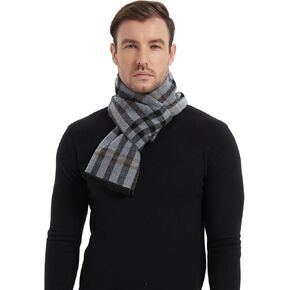 EP Mode Men’s Wool Blend Scarf for Winter, Brushed for Warm & Soft Texture, with Tassel Detail