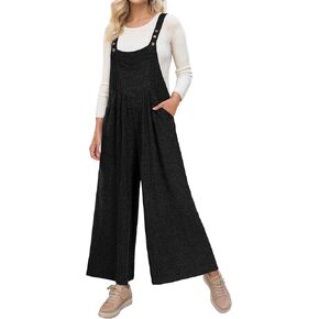 GRECERELLE Jumpsuits For Women Fall Overalls Wide Leg Casual Loose Rompers with Pockets