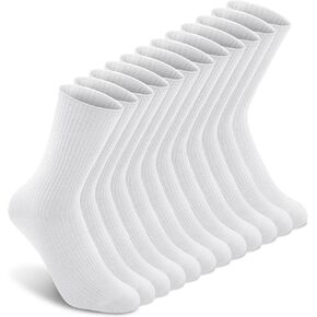 YSense 6 Pairs Women Crew Socks Cute Aesthetic Cotton Socks Casual Neutral Slouch Socks Athletic Boot Socks Girls Granola