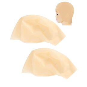 Large Halloween Makeup Latex Bald Caps 2Pack, Makeup Latex Bald Caps Bald Head Wig Cap Cosplay Party Costume Accessory for Kids Adults Women Men(2Pcs Large size)