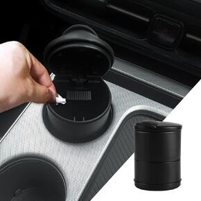 Car Ashtray with Lid, Smell Proof Windproof Detachable Auto Truck Ashtray, Smokeless Self-Extinguishing Cigarette Ashtray Cup Holder, Portable Mini Vehicle Trash Can Universal for Office, Home