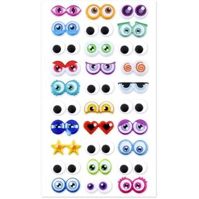 Glitter Googly Eyes Adhesive Sticker Kids Crafts - 30 Sets