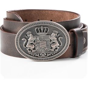 Schöneberger Trachten Couture men traditional leather belt, lederhosen belt with Bavarian buckle, belt for Oktoberfest Lukas