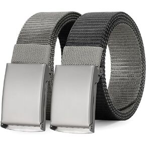 WERFORU Men Tactical Belt Nylon Belt for Men Golf Belt Reversible Belt with Flip-Top Metal Buckle Hiking Work-2-in-1 Belt