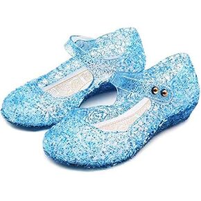 HJD Princess Costumes Jelly Flats Shoes, Toddler or Kids, Cosplay Birthday Party Dress Up Sandals for Little Girls
