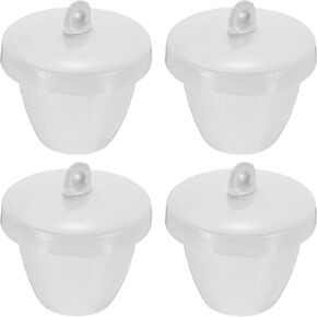PATIKIL Lab Porcelain Crucible with Lid 40ml Capacity for Laboratory Classroom to Heat Chemical Compounds, 15 Pcs, White, 4 Pcs