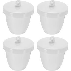 PATIKIL Lab Porcelain Crucible with Lid 40ml Capacity for Laboratory Classroom to Heat Chemical Compounds, 15 Pcs, White, 4 Pcs