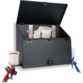 Magnetic Booth Box, Double Compartment Cabinet with Two Spray Gun Hangers, Spray Paint Storage Box/Cabinet for The Interior of Spray Booths