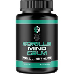 Gorilla Mind Calm (120 Capsules) - Potent Relaxation & Stress Reduction | Cortisol & Stress Modulator | Enhanced Recovery