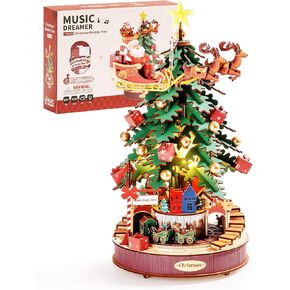 Rowood Miniature House Kit,Wooden Music Box,DIY Miniature Dollhouse Kits for Adults to Build,Collectible Building Home Decor,Gift for Kids Teens Family on Christmas Birthday - Melody Tree