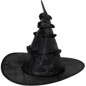 SWEET MAX Black Witch Hat Wizard Hat Wide Brim Top Hat Cosplay Costume Accessories Halloween Party Favors Women Men Large 2024 in Kuwait