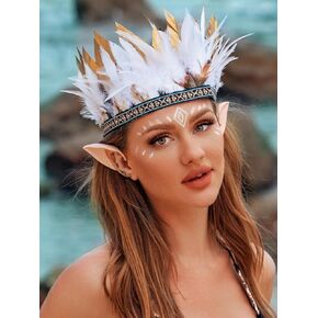 CAKURE Feather Headband Crown Indian Feathers Headdress Headpiece Fascinator Carnival Halloween Costume Hair Accessories