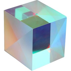 CynKen 1 قطعة 2x2x1.7 سنتيمتر الزجاج البصري RGB تشتت بريزم X-Cube لتعليم الفيزياء فن الديكور