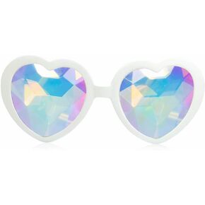 GloFX Heart Shaped Kaleidoscope Glasses - Festival Rainbow Rave Diffraction