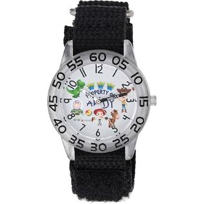 Disney Toy Story Kids' Plastic Time Teacher Analog Quartz Nylon Strap Watch