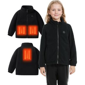 Kids Heated Jacket,Boys Girls Fleece Jacket for Kids, Electric Heating Warming Jacket with 5V Battery Pack.