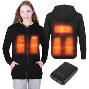 Heated Hoodie Men and Women with 7.4V Battery Pack Heavyweight Fleece Heated Hooded Sweatshirt