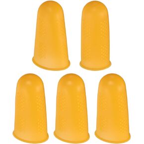 uxcell 10Pcs Rubber Fingers Tips Finger Protectors Silicone Finger Cots Thimble Fingers Covers Gloves Sleeves for Home Office Desktop Accessories Guitar 3 Sizes Orange
