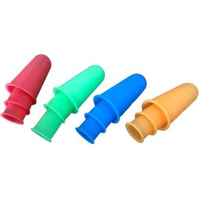 Hot Glue Gun Finger Protectors, 12 pcs, Silicone Thimble Finger Guard for Hot Glue,Blue, red, Green, Orange