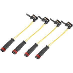 Car Brake Pad Sensor Front Rear Disc Brake Pad Wear Indicator Sensor Fit for Mercedes-Benz C230 - Pack of 4 Black Item Replacement