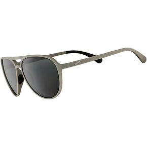 goodr Clubhouse Closeout Polarized Aviator Sunglasses for Men & Women, Grey Solid Frame with Black Reflective Lens, UV400 Protection, No Slip, No Bounce