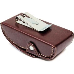 Orsus Folding Glasses Hard Case with Belt Clip, Waist EDC Case for Folding Sunglasses Reading Glasses Black Brown