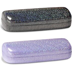molshine Hard Shell Glitter Sunglasses Case, Classic Large Glasses Case for Women Men, Sunglass Eyeglasses