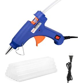 Hot Melt Glue Gun with 40 Hot Glue Sticks, 20w Upgraded Mini Craft Glue Gun, Removable and Safe Glue Gun for Home Quick Repairs, DIY Crafts, Decorations, Wood Products, Card Paper, Blue