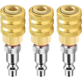 Closed Air Chuck,1/4 FNPT Brass Tire Air Chuck, Locking Air Chuck Quick Connect for Tire Inflator Gauge and Air Compressor (3 Pack)