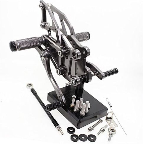 FXCNC CNC Billet Motorcycle Rearset Foot Pegs مجموعة خلفية مساند للقدمين قابلة للتعديل بالكامل لوحات قدم متوافقة مع YZF R25 R3 2014-2021، MT-25 MT-03 MT25 MT03 2015-2021 in Kuwait